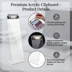 AceOrbit 4 Pcs Monitor Memo Boards for Computer, Acrylic Transparent