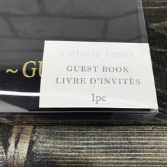 Victoria Lynn Black and Gold Print Wedding / Guest Book with Pen 60 Page NEW