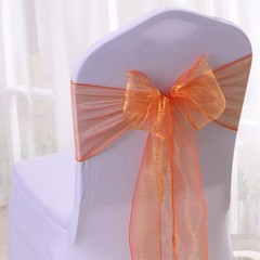 10/20/50/100/150pcs Organza Wedding Chair Cover Bow Sashes Ribbon Tie Back Sash