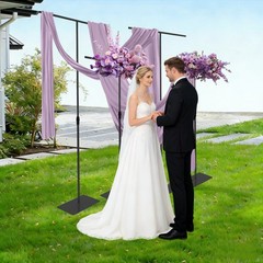 Black Wedding Backdrop Stands 4PCS 80-240cm Adjustable?Height Backdrop Stands