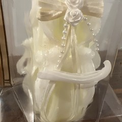 LILLIAN ROSE White CARVED Wedding Unity PILLAR CANDLE & Unity Candles NEW IN BOX