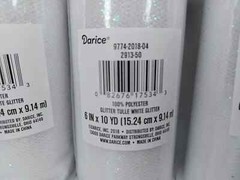 Darice 2913-50, Glitter Tulle Netting, Craft Supplies, White, 6″ x 10 yds (3 Pk)