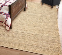 Chardin home 5×7 Jute Cotton Hand Woven Area Rug, Natural Jute Braided Boho F…