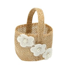 4Pcs Portable Burlap Candy Baskets Khaki Linen Wedding Storage Holders
