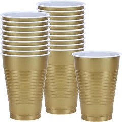 Gold Solid Color Plastic Party Cup (12 Oz.) 20 Count – Premium Quality and
