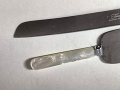 Vintage Sheffield Cake Knife Server Set Faux Pearl Handles England