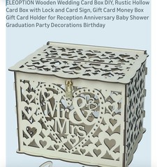 Wooden Gift Card Box for Wedding, Baby Showers & Graduations – ‘Mr & Mrs’ Style