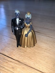 Vintage African American Bride Groom Wilton 50th Golden Cake Topper