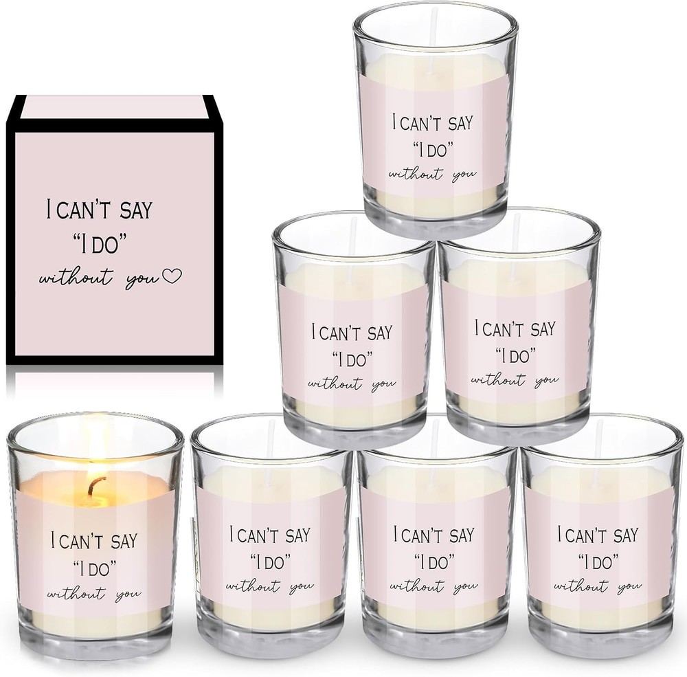 6 Pcs Bridesmaid Proposal Gifts I Can’t Say I Do Without You Candles