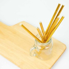Gold 50 Metallic 8″ Disposable Food Grade Drinking Paper Straws Party Events