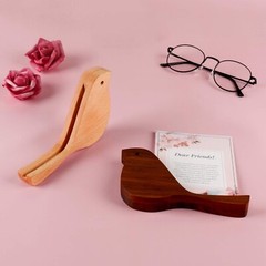Unique Design Bird Shape Wood Acrylic Sign Holder Stand Wooden Menu Holders T…
