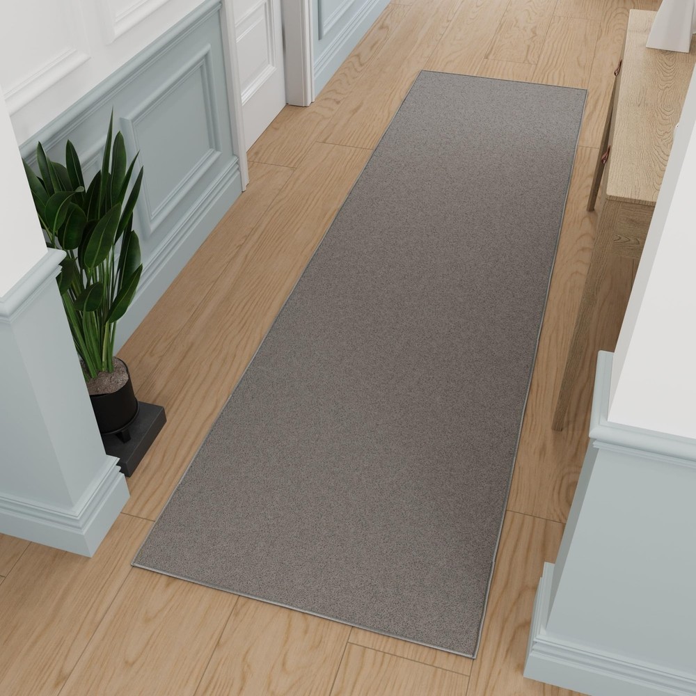 Hallway Runner Rug 2’7″ x 9’10» Non Slip Solid Area Rugs Easy to Clean Laundr…