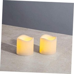 Outdoor Flameless Candles Waterproof, 2 Pack, 3×3 Ivory 3″ by 3″ – Set of 2