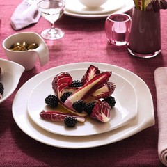 & Flow Dinner Plate 11 X 10.5 In Premium Porcelain White
