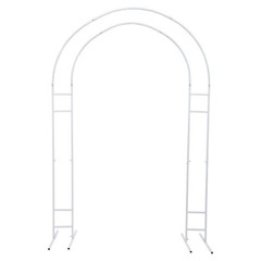 White Steel Round Arch Backdrop 2.2m × 1.5m Freestanding Wedding Balloon Stand