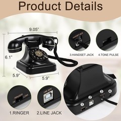 ROOMEDAL Audio Guest Book Wedding Phone,Vintage Voice Message Recorder Telephone