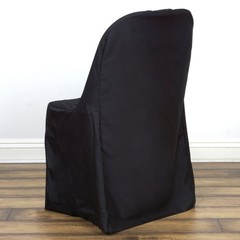 100 Black Polyester FOLDING Flat CHAIR COVERS Wedding Party Banquet Decorations