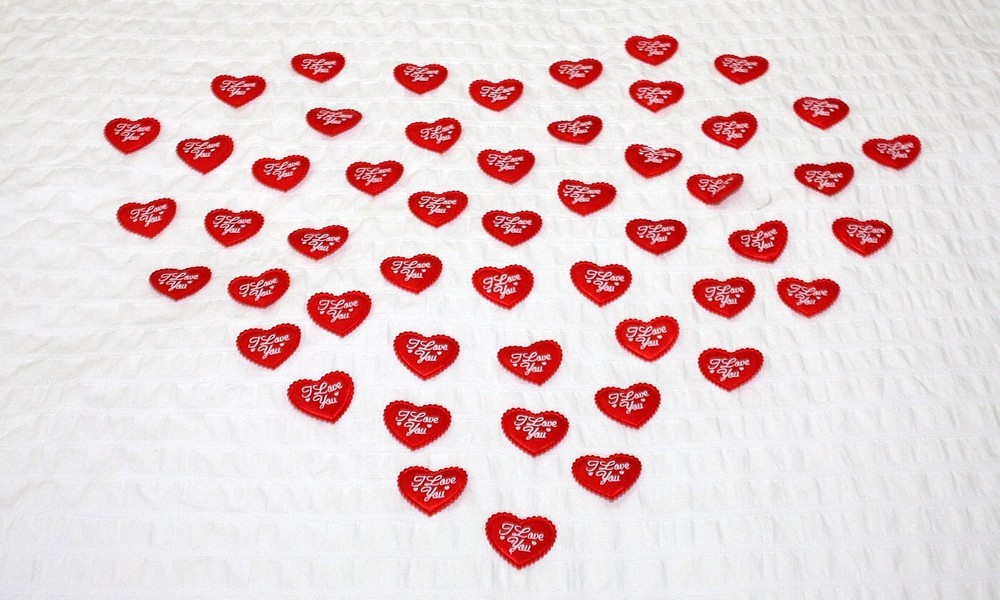 I LOVE YOU Heart Fabric Petals Sponge-200pc Heart Petal Confetti Valentine Decor
