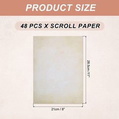 48 Packs Vintage Cotton Paper Printer Paper White Brown Gradient-8 x 11 Inch