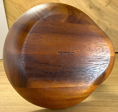 Nambe Holiday Reindeer Dish Bowl MT0887 Acacia Wood Alloy Antlers