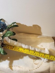 Beaded Flower Wedding Bridal Bouquet W/White Blue Purple Handmade Flowers