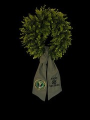 US Army Seal (Green) Cotton Wreath Sash (2 Logos) 50k Stitch