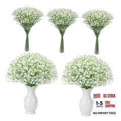 24PCS White Babys Breath Artificial Flowers,11» Elegant Faux 24-Baby Breath