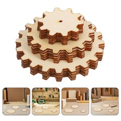 45pcs Wooden Gears Unfinished Cutouts Craft Supplies For Diy Projects Painting