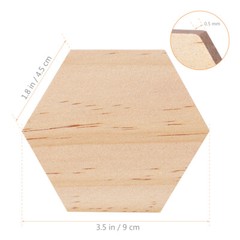 Hexagon Wood Shapes Smooth Surface Slices Holiday Decorations Board