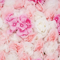 PINK 1*1m Artificial Flower Wall Panel Rose Dahlia Hydrangea Wedding Party Decor