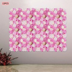 Wall Decor Pink 12PCS 15*15in Artificial 3D Flower Wall Panel Wedding Backdrop