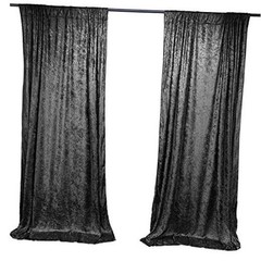 10 feet x 10 feet Lush Velvet Backdrop Drapes 60″W x 120″L (Pack of 2) Black