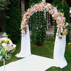 Jumbo White Wedding Arch Ceremony Metal Backdrop Garden Arch Frame Pergola Stand