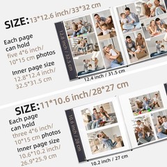 Vienrose Large Photo Album Self Adhesive for 4×6 5×7 8×10 Pictures Scrapbook Alb