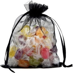 50pcs Elegant Black Organza Bags 3.54»x4.33» – Perfect for Weddings and Gifts