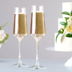 PARACITY Champagne Flutes, Glasses Set 2 Count (Pack of 1), Clear