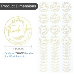 Thank You for Celebrating with Us/Me Gold Foil Seal Sticker, 120Pcs With Us