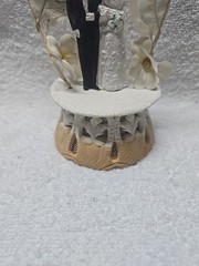 Vintage 1960’s Wedding Cake Topper Bride Groom Plastic Bell, Flower, Arch