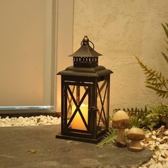 DECORKEY Lantern Decorative Indoor & Outdoor, Large 14.8», Black / 14.8»