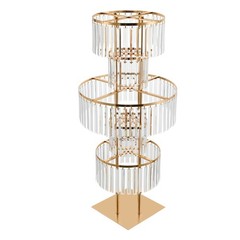 Gold+Clear 2PCS Flower Stand, Crystal Flower Stand, 5-tier Crystal Flower Stand