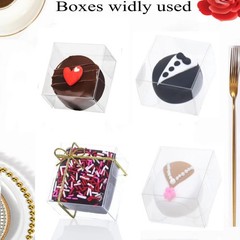 50 Count Clear Dessert Boxes for Weddings, Baby Showers & More | 2.17″ x 2.17″