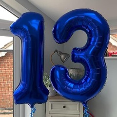 13 Number Balloons Giant 13 or 31 Balloons Navy 40 Inch Navy Blue Navy Blue 13