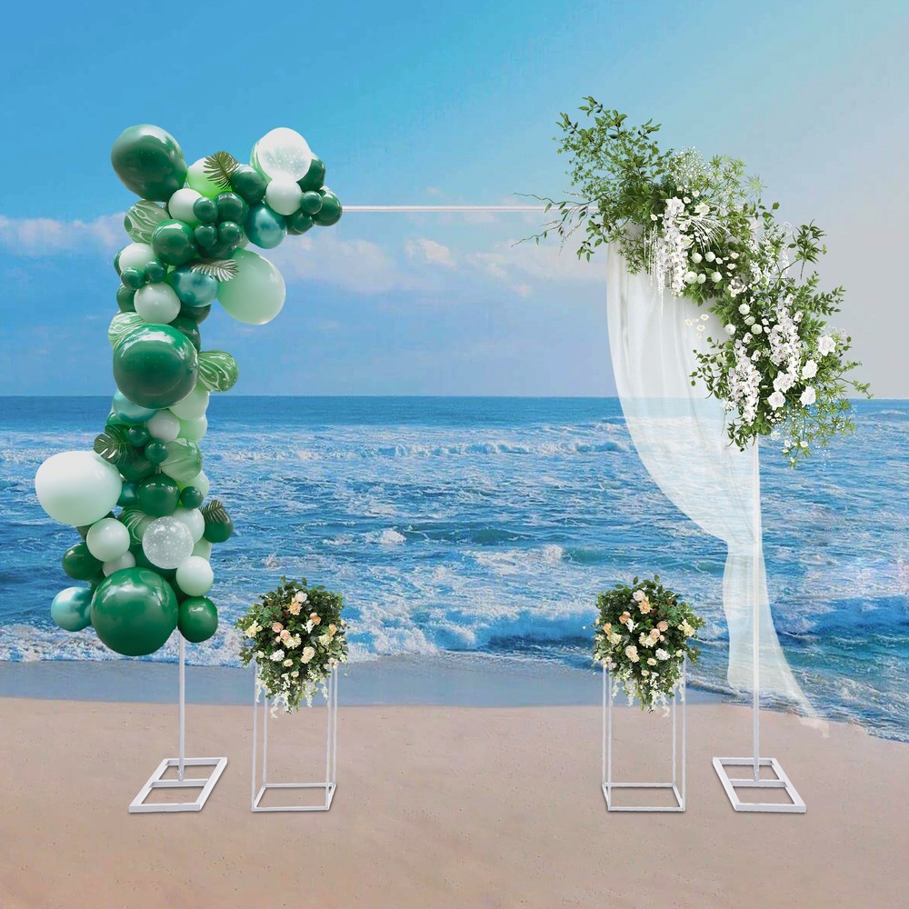 Metal Balloon Stand with 2 Flower Racks Wedding Stand 2*2m Backdrop Decoration
