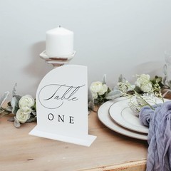 10 Pack Blank White Half Arch Acrylic 5×7 In Wedding Table Signs With Base