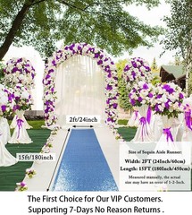 Blue Aisle Runner for Wedding 15FTx2FT Modern Baby Blue Glitter/Sequin Mesh F…
