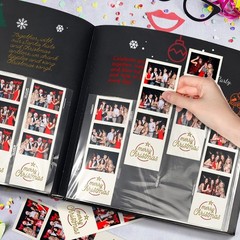 Wedding Guest Book with Photo Booth Insert – 160 2×6 Photo Sleeves & Guest Si…