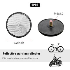 2 PCS Motorcycle Reflectors, Plastic Round Reflective Warning Reflector White