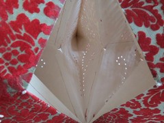 Red Star Paper Lantern Victorian style Flock with cutouts Vintage large
