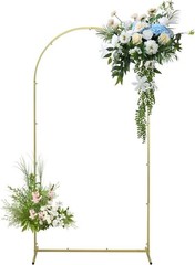 Versatile Gold Metal Wedding Arch 7.2×3.9FT – Perfect for Indoor/Outdoor Events