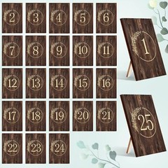 25 Pieces Rustic Wooden Wedding Reception Table Numbers Decors Country Wedding T